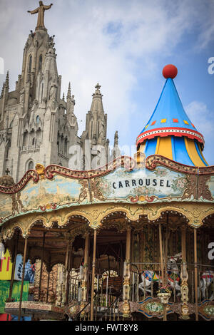 Tibidabo Vergnügungspark in Barcelona, Spanien Stockfoto