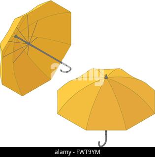 Regenschirm-Symbol isometrische Symbol flach Stock Vektor