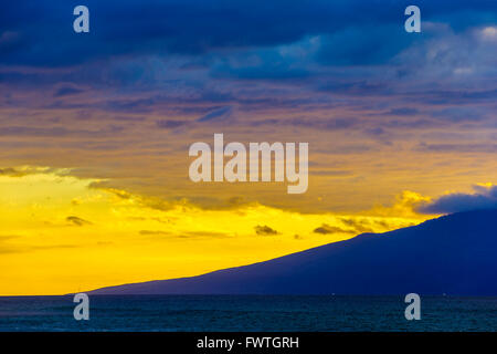 Lanai Aussicht von Maui Kahana Bereich gesehen Stockfoto