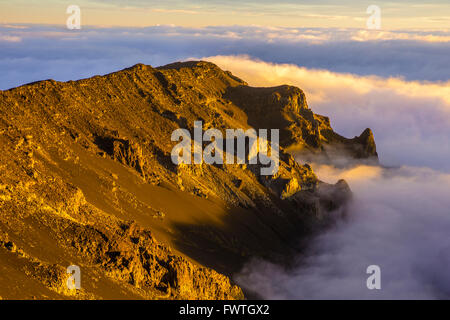 Haleakala Krater bei Sonnenaufgang, Maui Stockfoto