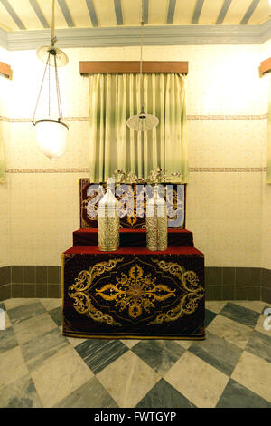 Die schöne Musmeah Yeshua Synagoge im Zentrum von Yangon. Stockfoto