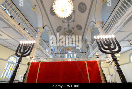 Die schöne Musmeah Yeshua Synagoge im Zentrum von Yangon. Stockfoto