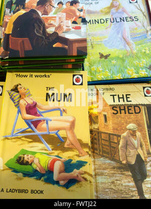 Marienkäfer-Bücher für Erwachsene in Buchhandlung Anzeige, London Stockfoto