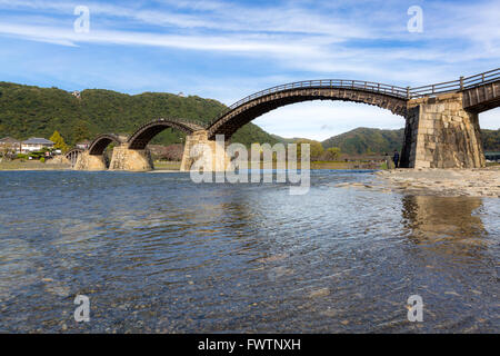 Kintai-Brücke über Nishiki River in Iwakuni, Präfektur Yamaguchi, Japan Stockfoto