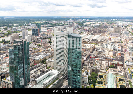 Luftbilder Frankfurt bin mir Wolkenkratzer-Skyline Bau Deutschland Stockfoto