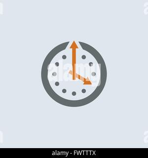 Grau-Orange Wanduhr mit Pfeilen Runde Web-Symbol Stock Vektor