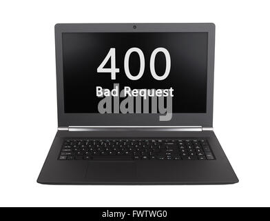 HTTP-Statuscode auf einem Laptop-Bildschirm - 400 Bad Request Stockfoto