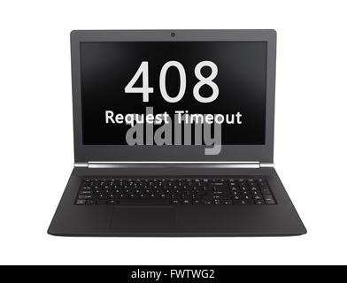 HTTP-Statuscode auf einem Laptop-Bildschirm - 408, Timeout anfordern Stockfoto