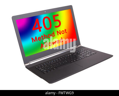 HTTP-Statuscode auf einem Laptop-Bildschirm - 405 Methode nicht erlaubt Stockfoto