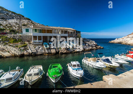 Port de Callelongue Les Goudes Marseille Frankreich Paca Stockfoto