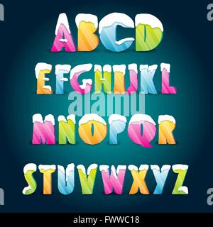 Eiszeit-alphabet Stock Vektor