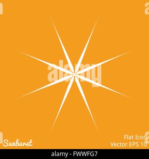 Flache Sunburst / star Shape-Symbol. 10 EPS-Vektor-illustration Stock Vektor