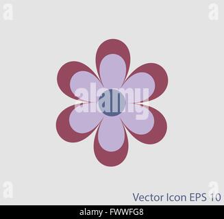 Einfache flache Blume Symbol. Vektor-Illustration, EPS 10. Stock Vektor