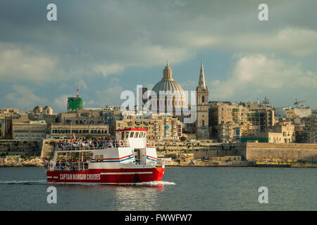 Am späten Nachmittag in Valletta, Malta. Stockfoto