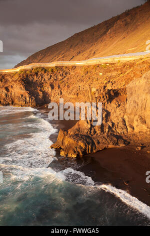 Strand Playa De La Zamora bei Fuencaliente, La Palma, Kanarische Inseln, Spanien Stockfoto