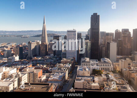 Innenstadt von San Francisco von oben von der Mark, Kalifornien, USA Stockfoto