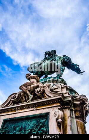 Detail der Statue des Savoyai Eugen in Budapest. Stockfoto