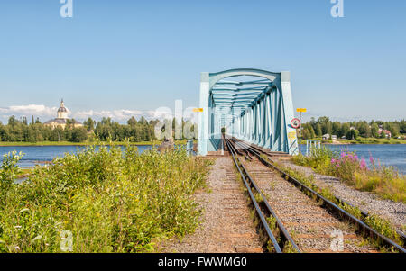 Torne Fluss - die Grenze zwischen Schweden und Finnland Stockfoto