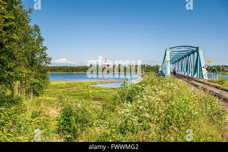 Torne Fluss - die Grenze zwischen Schweden und Finnland Stockfoto