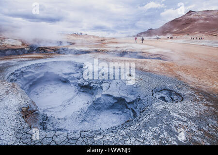 surreale Landschaft aus Island, geothermischen vulkanischen Gegend Myvatn Stockfoto