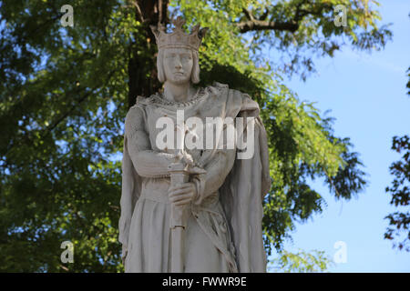 Statue von Saint Louis oder Ludwig IX. (1214-1270). König von Frankreich.  Vincennes. Frankreich. Vom Bildhauer A. Mony, 1906. Stockfoto