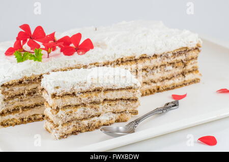 Hausgemachte süße Kuchen auf einem Tablett Stockfoto