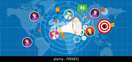 Marketing Salea Team internationale Weltkugel Stock Vektor