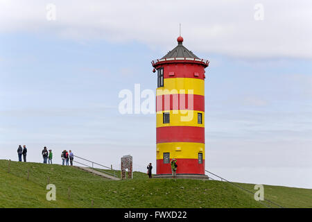 Senken Sie Pilsum Leuchtturm, Ostfriesland, Niedersachsen, Deutschland Stockfoto