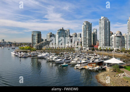 Blick auf Downtown Vancouver von False Creek. British Columbia Kanada Stockfoto