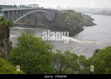 Ansicht der Umkehr Fluss in St. John, New Brunswick Stockfoto