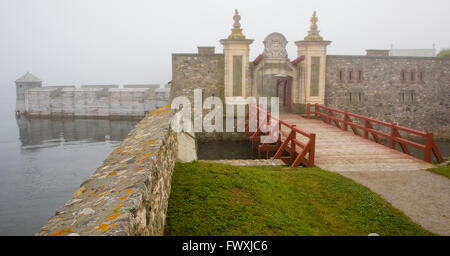 Blick auf Fort Louisbourg, Cape Breton, Kanada Stockfoto