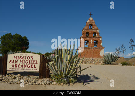 Die historische Mission San Miguel Arcángel, San Miguel CA Stockfoto