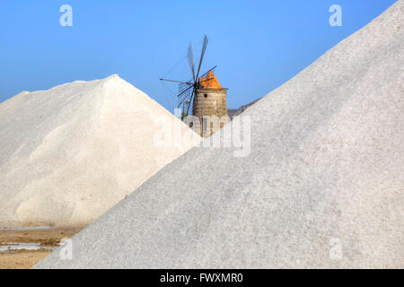 Saline, Trapani, Sizilien, Italien, Europa Stockfoto