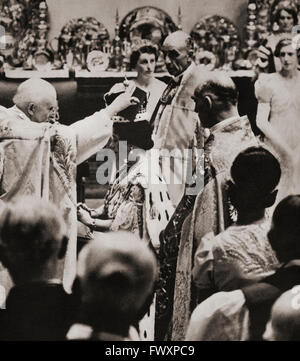 Die Krönung von Elizabeth Angela Marguerite Bowes-Lyon (1900 – 2002) 12. Mai 1937.  Queen Consort des Vereinigten Königreichs als die Frau von König George VI. Stockfoto