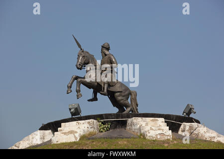 Die Statue von Bhai Fateh Singh an der Baba Banda Singh Bahadur Denkmal, Mohali, Chandigarh, Punjab, Indien. Stockfoto