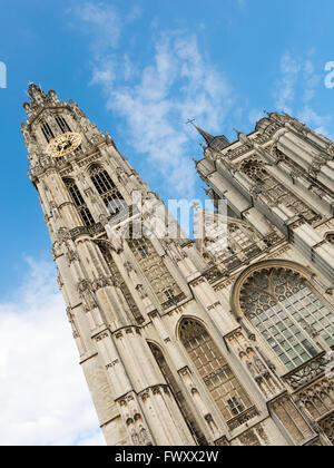 Fassade der Kathedrale Notre-Dame in das Stadtzentrum von Antwerpen, Flandern, Belgien Stockfoto