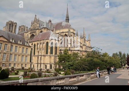 Die Cathedrale Notre Dame, Reims, Frankreich. (Notre-Dame de Reims (unsere Dame von Reims)). Stockfoto