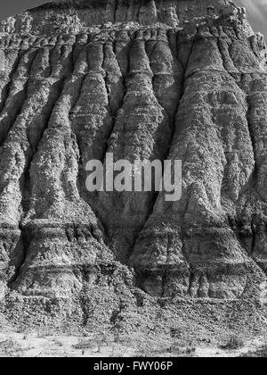 Detailansicht der Badlands National Park auf einem frühen Frühling, South Dakota, USA. Stockfoto