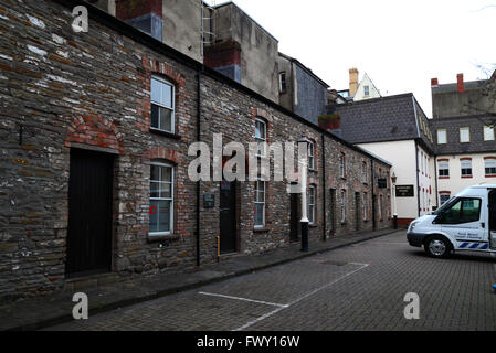 Restaurierten typischen Steinhäusern in Jones Gericht, Cardiff, South Glamorgan, Wales, Vereinigtes Königreich Stockfoto