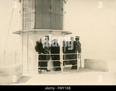 Prinz von Piemont Reise nach Afrika und Palästina: Kajaphas, Prinz Umberto am Berg Karmel Leuchtturm Stockfoto