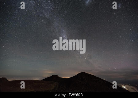 Nacht am Vulkan Mt Taranaki, Nordinsel, Neuseeland Stockfoto