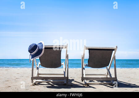 Strand Urlaub, perfektes tropisches Reiseziel für Flitterwochen, Hintergrund mit Platz für text Stockfoto