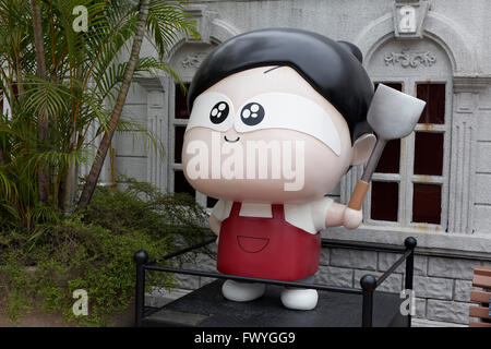 Comic-Figur Pferdchen, Künstlerin Maggie Lau, Hongkong Avenue von Kowloon, Tsim Sha Tsui, Kowloon Park, Comic-Stars Stockfoto