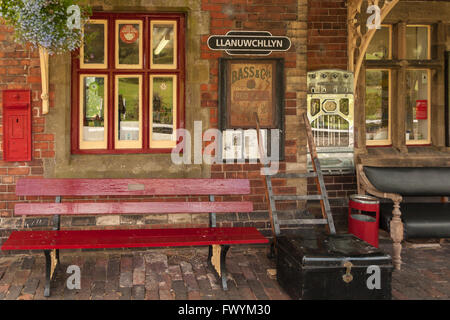 Bala Lake Schmalspur Dampf Bahnhof am Llanuwchllyn Stockfoto