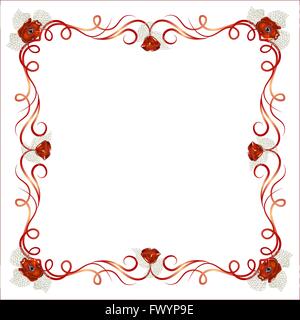 Zarten Gestalt mit Mohn Blumen Stock Vektor