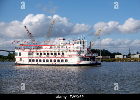 Georgien-Königin Schaufelrad Riverboat, Savannah, Georgia, USA Stockfoto