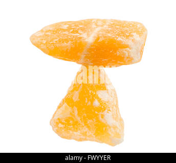 Isolierte ausgewogen orange Calcit Heilsteine Stockfoto