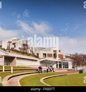 Schottisches Parlament von Enric Miralles, Edinburgh, Scotland, UK Stockfoto