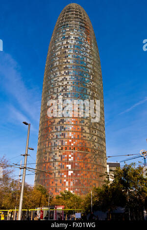 Der Torre Agbar Tower, Barcelona, Spanien Stockfoto