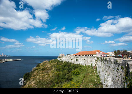 Blick auf die Bucht von Havanna, genommen von der Festung La Cabana Stockfoto